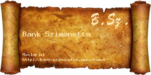Bank Szimonetta névjegykártya